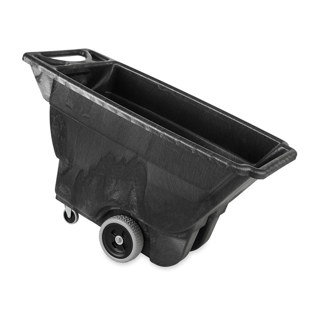 Rubbermaid Commercial Products Tilt Dump Truck, 1 Cubic Yard, 2100 lb Capacity, Black, Heavy Load Capacity with Wheels, Trash Recycling Cart for Office/Warehouse/Facility Management