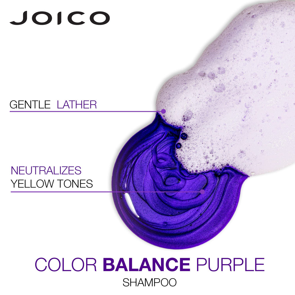 Joico Color Balance Purple Shampoo & Conditioner Set, Eliminate Brassy and Yellow tones, for Cool Blonde or Gray Hair