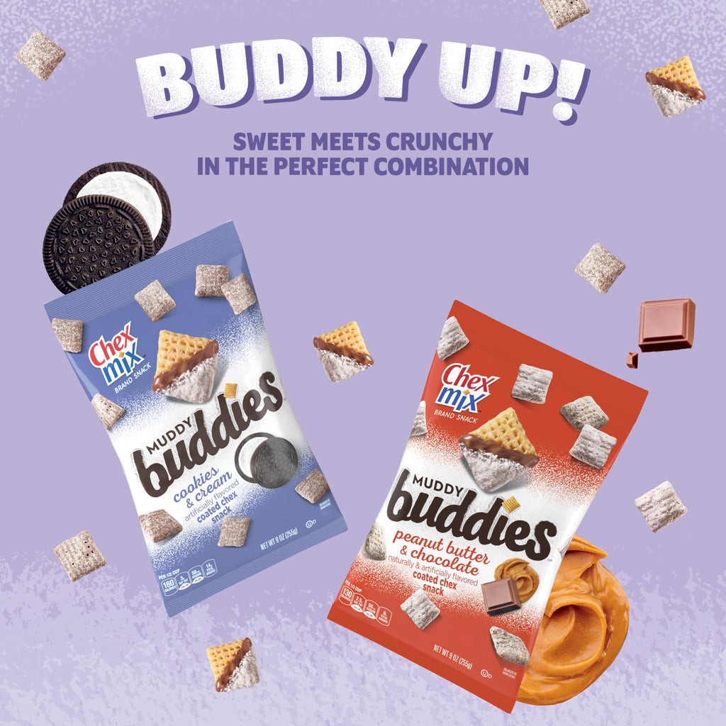 Chex Mix Muddy Buddies, OREO Cookies and Cream Snack Mix, 9 oz