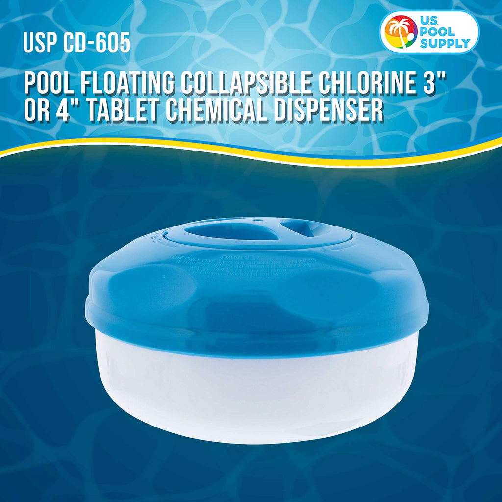 U.S. Pool Supply Pool Chlorine Floater, 3" Tablet Floating Dispenser