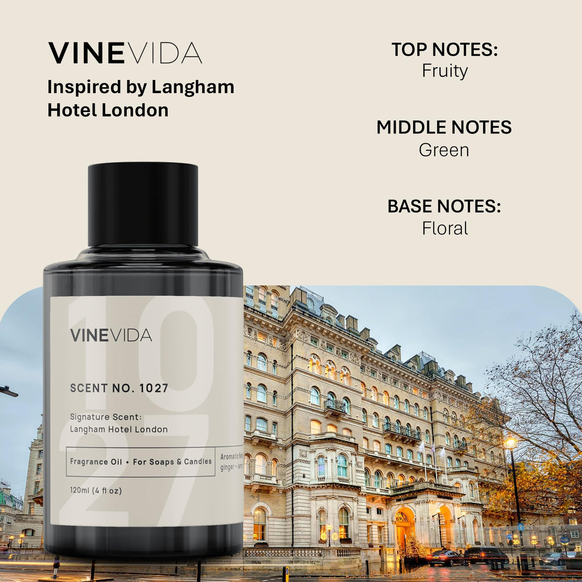 VINEVIDA (4oz) Hotel Fragrance Collection Diffuser Oil - Scents for Home - Cold Air Diffuser Oil - Essential Oil - No.1000 Inspired by My Way