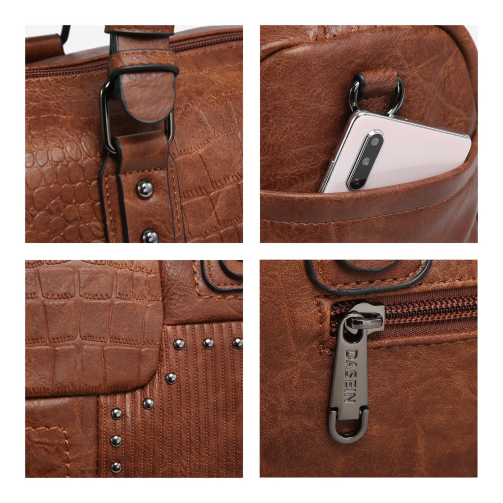 Dasein Women Soft Vegan Leather Barrel Bags Large Hobo Top Handle Work Totes Satchel Handbags Shoulder Purse
