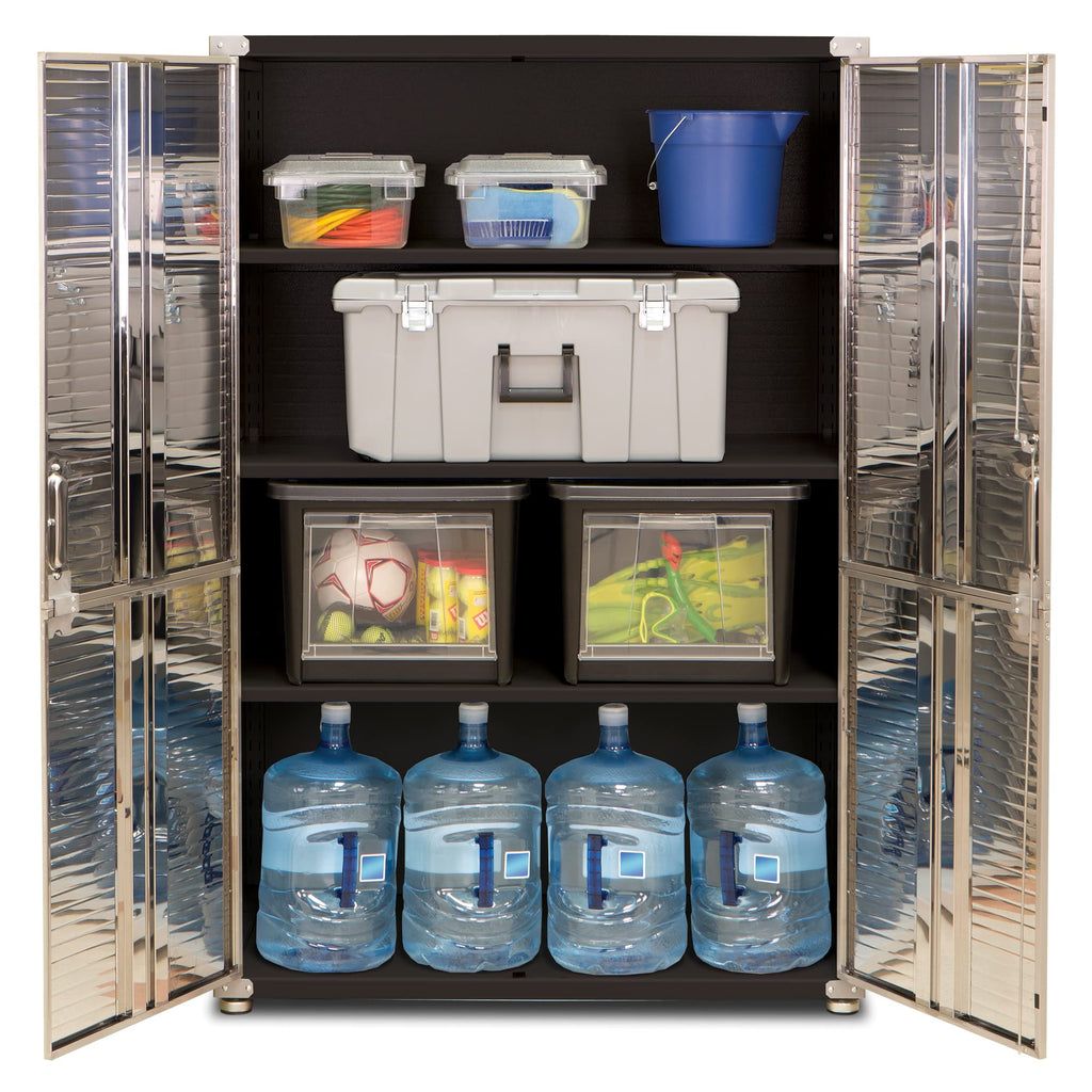 Seville Classics UltraHD Solid Steel Lockable Metal Storage Cabinet Locker Organizer, w/Adjustable Shelves for Garage, Warehouse, Office, Classroom, Granite, 30" W x 18" D x 72" H