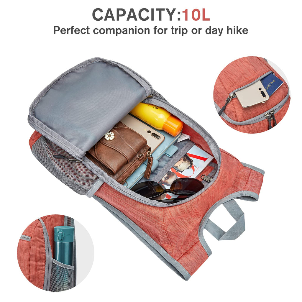 G4Free 10L/15L Hiking Backpack Lightweight Packable Hiking Daypack Small Travel Outdoor Foldable Shoulder Bag