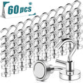 MAGXCENE 50 Pcs Magnetic Hooks Heavy Duty, 3 Different Size Strong Rare Earth Magnet Hooks for Hanging, Refrigerator, Neodymium Magnets with Hooks for Grill Kitchen Tool Storage