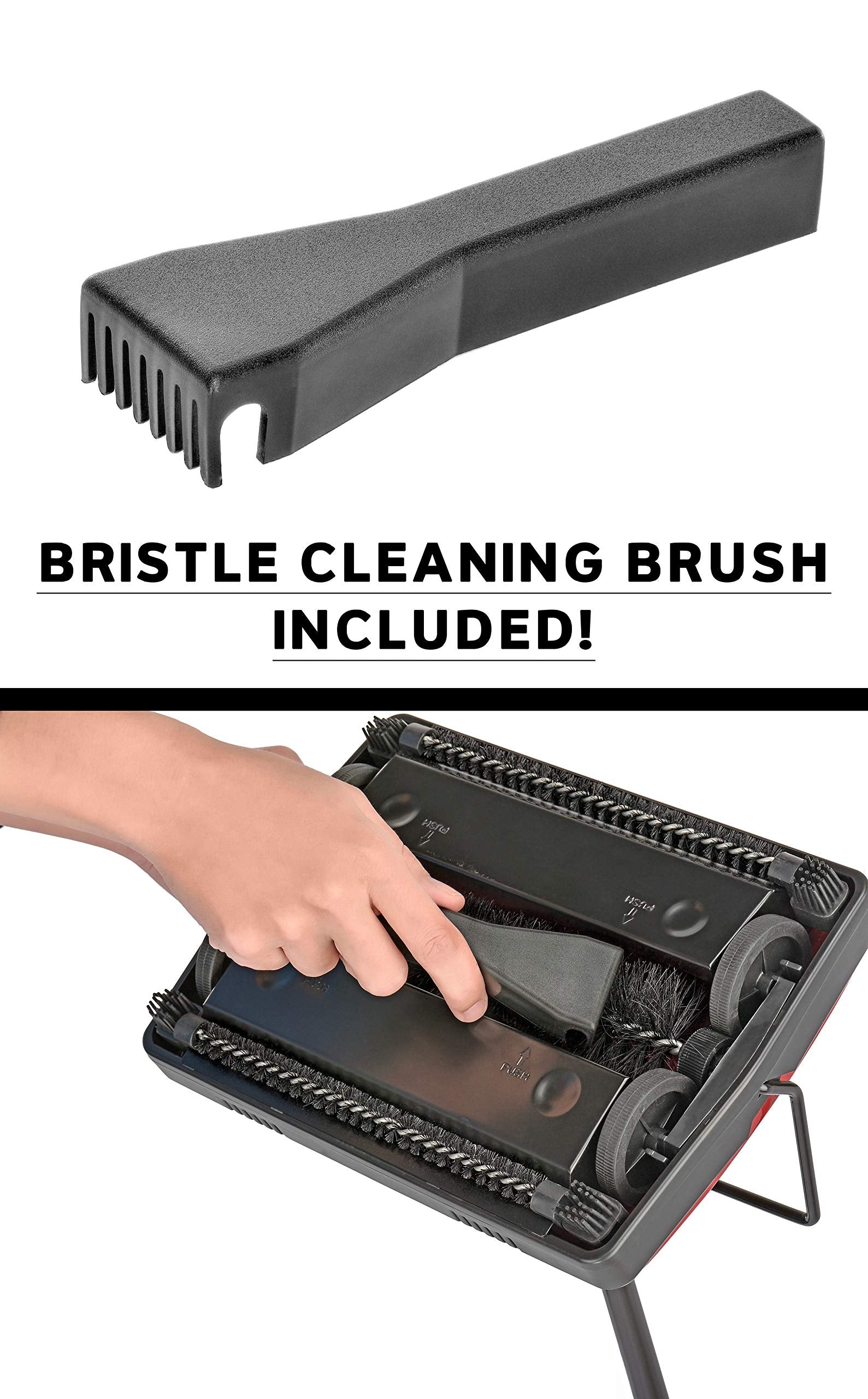 Alpine Manual Carpet Sweeper Triple Brush – Cordless Non Electric Multi-Surface Floor Brush Hardwood Floor Cleaner Easy Sweeping for Carpeted Floors (Improved Black)