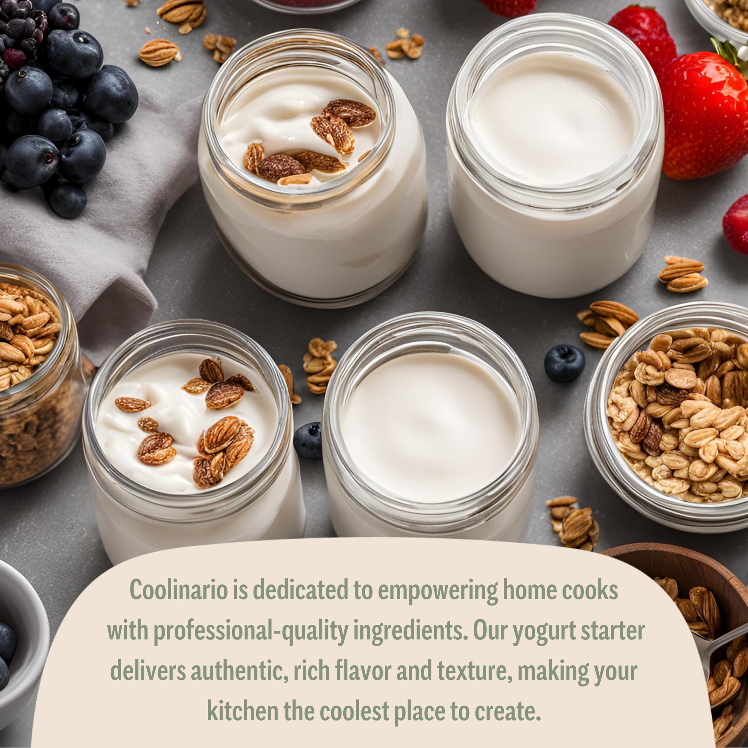 Coolinario L Reuteri Yogurt Starter (10-PK, 1.5g Sachets) Reuteri Probiotic | Yogurt Starter Culture with Lactobacillus Reuteri Probiotics, Non-GMO, No Preservatives, Gluten Free, Creamy & Delicious