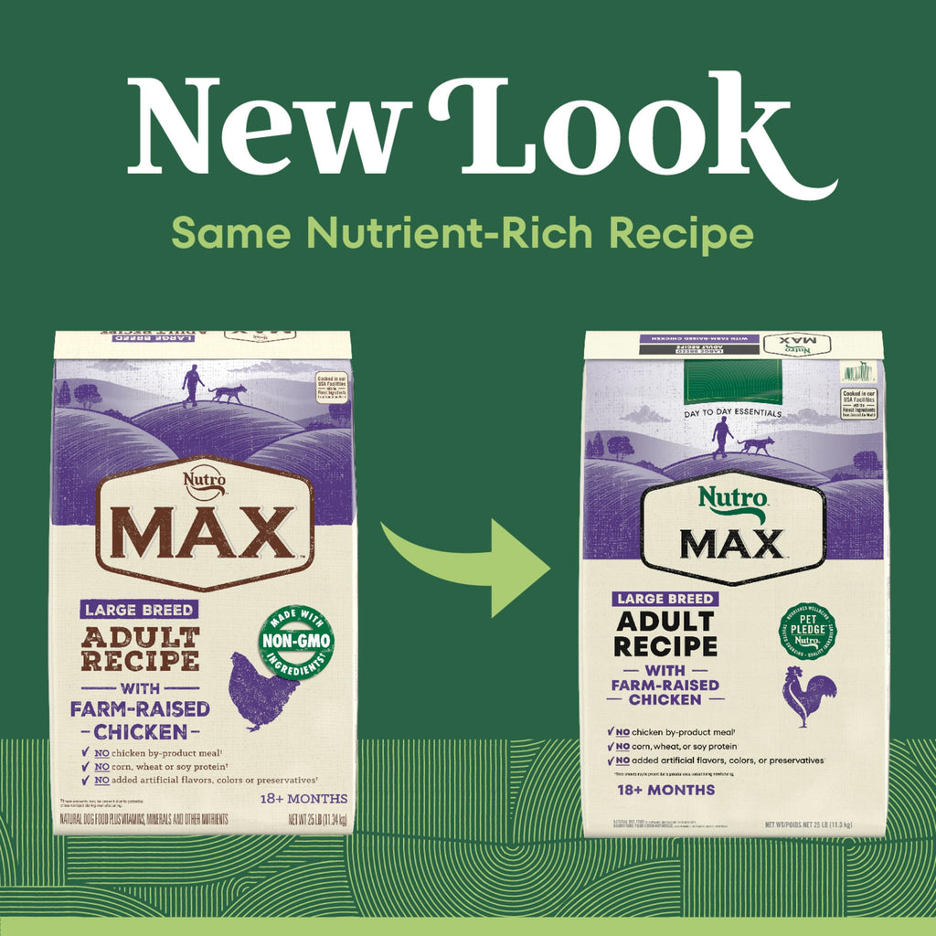 Nutro Max Dry Dog Food, Adult Dog Food Dry Recipe for Large Breeds with Farm-Raised Chicken, 25 lb. Bag