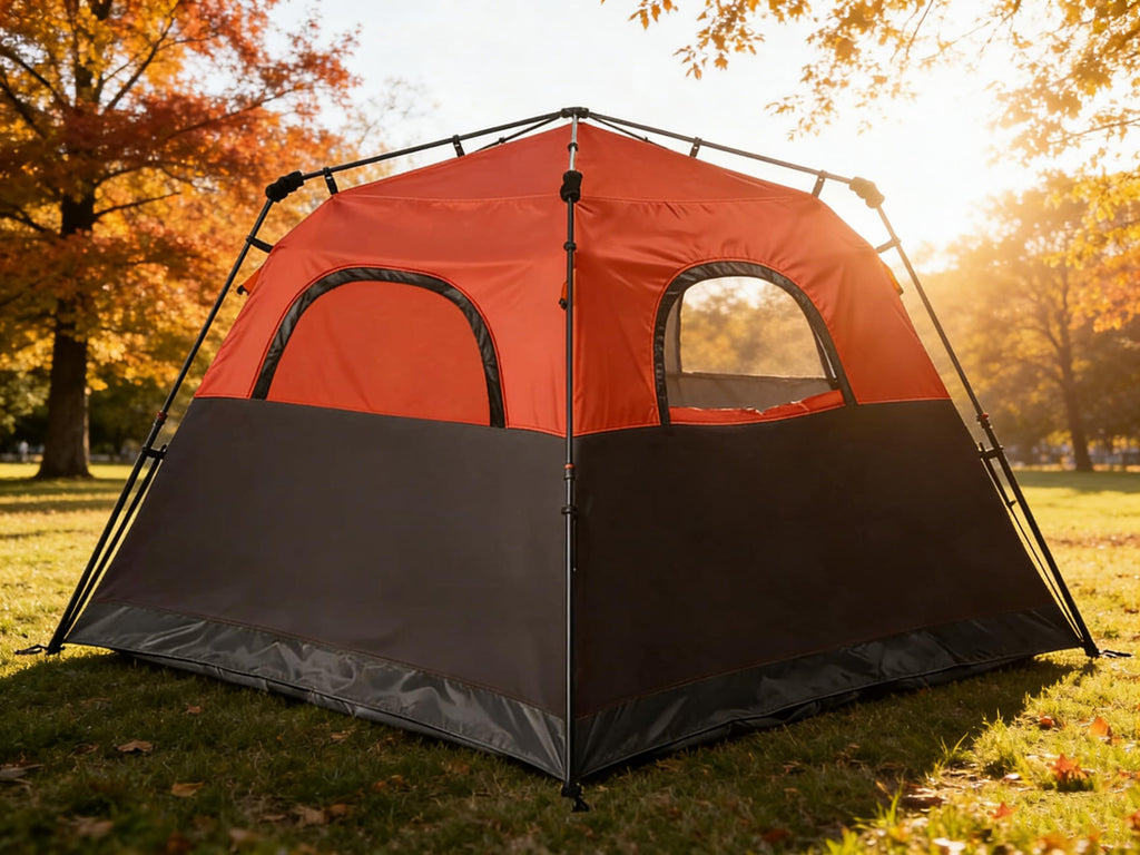3/4 Person Camping Tent with 1 Door, 4 Windows, and Upgraded Ventilation– Instant Setup, Waterproof, 8'x 8'x 67''Oxford Fabric Floor Pop Up in 60 Seconds Includes Rainfly and Backpack