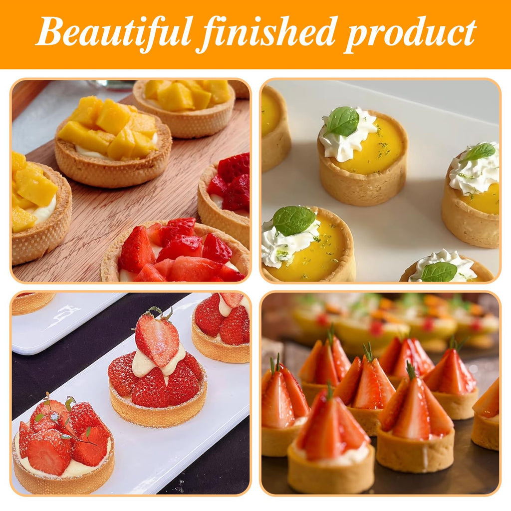 RICHSC-PAN Stainless Steel Perforated Tart Ring Set, 16 Packs Food-Grade, 3.15 Inches and 2.36 Inches, Suitable for All Kinds of Small Fruit Tart Crusts.