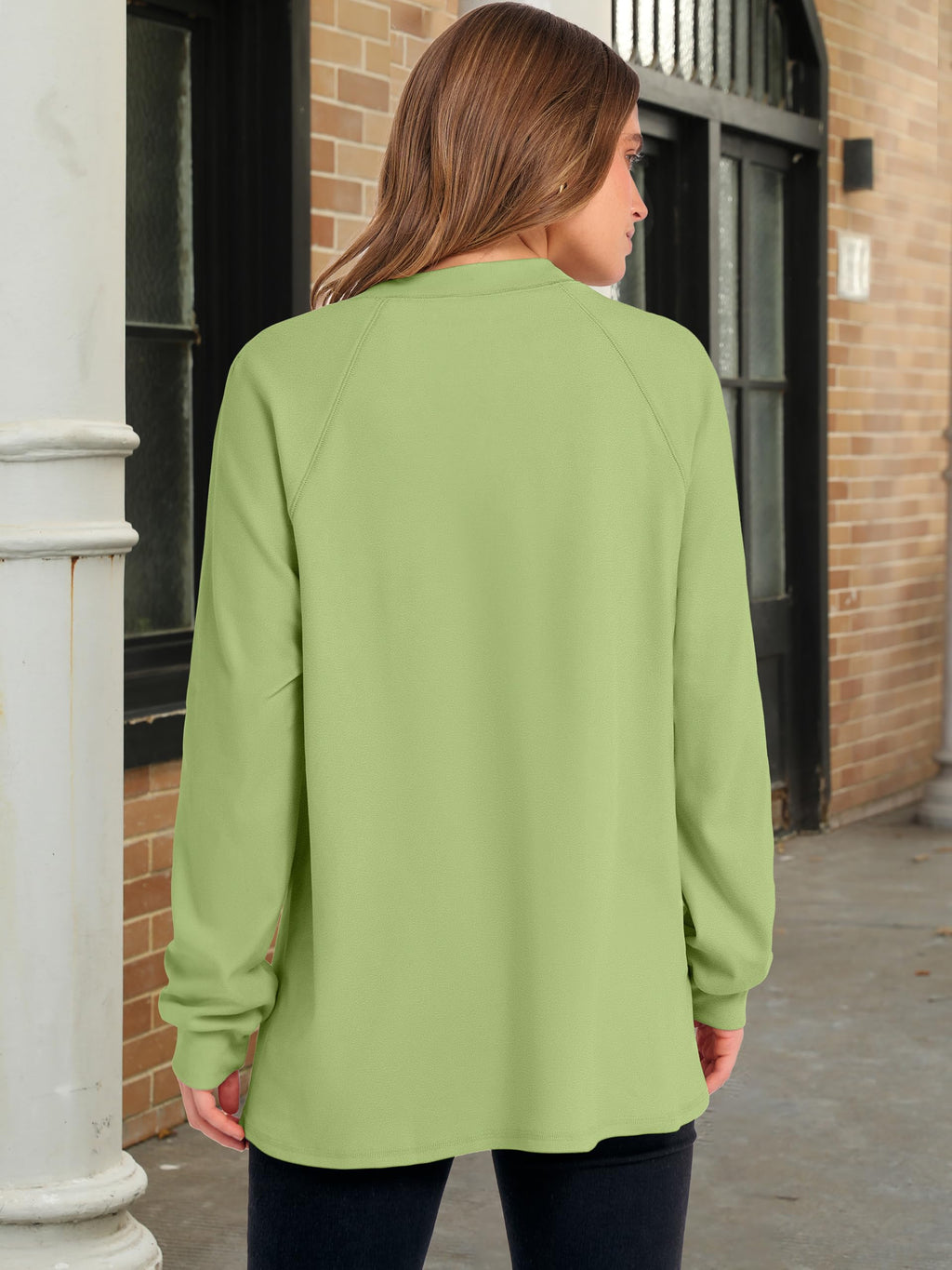 ANRABESS Women's Long Sleeve Henley Oversized Sweatshirts | Button Slit Hem Tunic Tops, Soft Loose Fit Pullover, School Work Office Outfits, Lounge Casual, Fall Winter Clothes