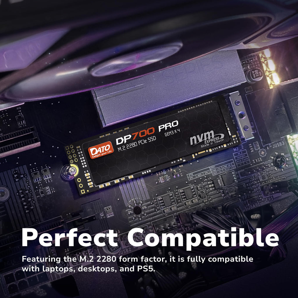 DATO M.2 2230 SSD PCIe 512GB Gen 3x4 NVMe with Aluminium heatsink, Internal Solid State Drive M Key for Business Students Gamers Creator, up to 2500/1700 MB/s - ARS330