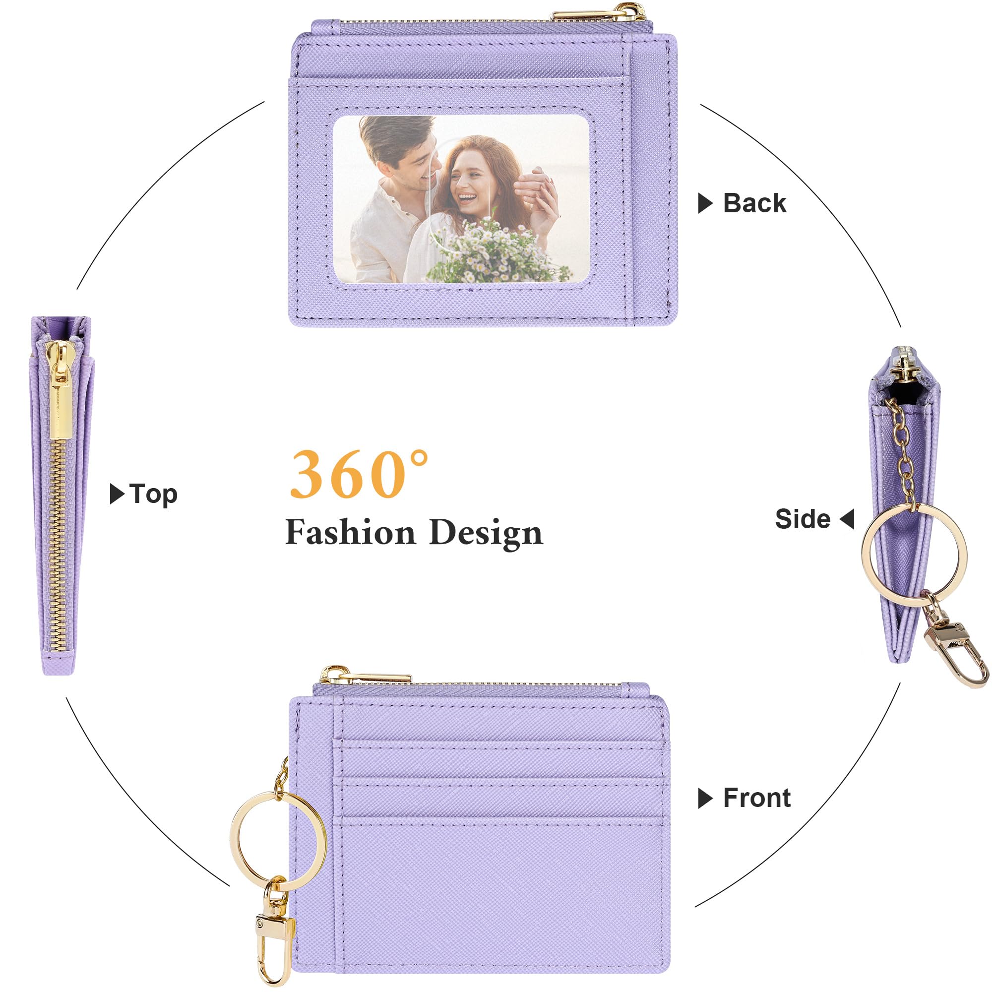 Sodsay Card Case Slim Front Pocket Wallet for Women Credit Card Holder with Keychain | Slim, Credit Card Holder, Front Pocket, with Keychain | Slim