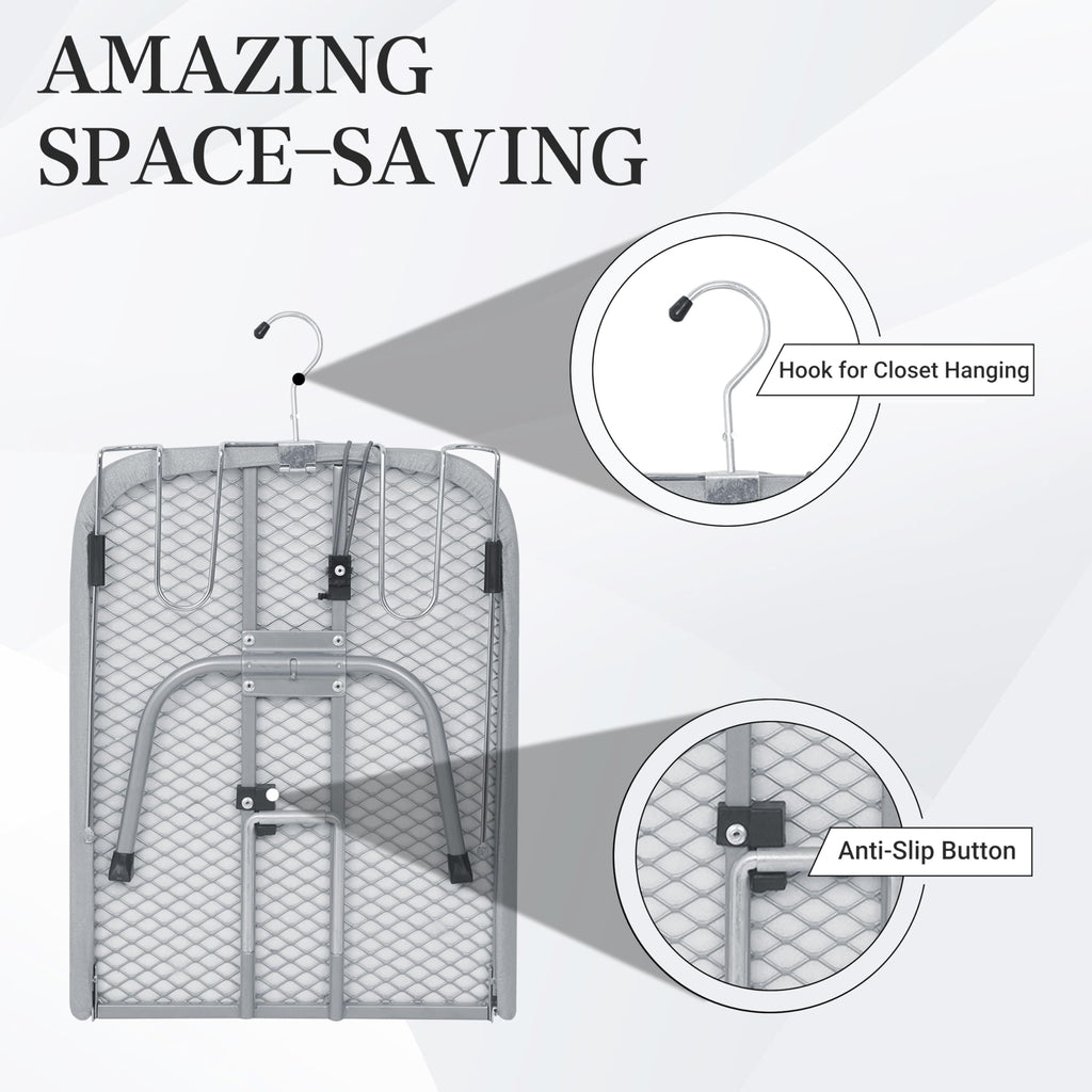 ZOES HOMEWARE Metal Mesh Panel Tabletop Ironing Board | Foldable Iron Board | Heavy Duty Small Iron Board with Heat Resistant Cover and 100% Cotton 8mm Thicken Pad | 31.5"x11.8"x6.2"