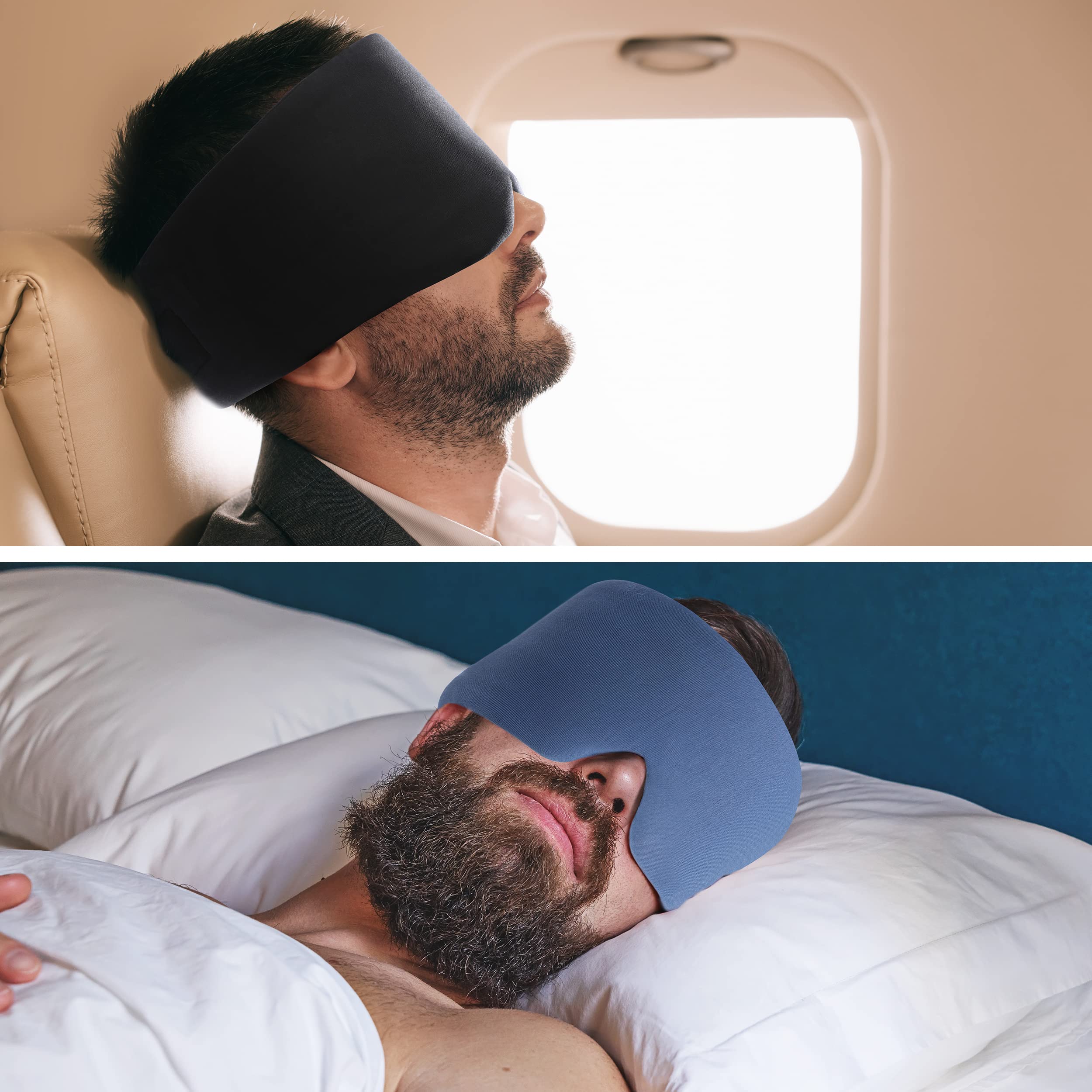 FRESHME Sleep Mask Blackout - Handmade Cotton Sleep Mask for Women Men Eye Mask for Sleeping Black Soft Eye Cover for Sleeping with Adjustable Veclro Breathable Eye Blindfold for Night Nap Travel