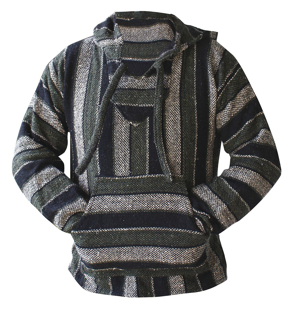 Del Mex Mexican Baja Hoodie Hippie Surf Poncho Sweater Sweatshirt Pullover Jerga