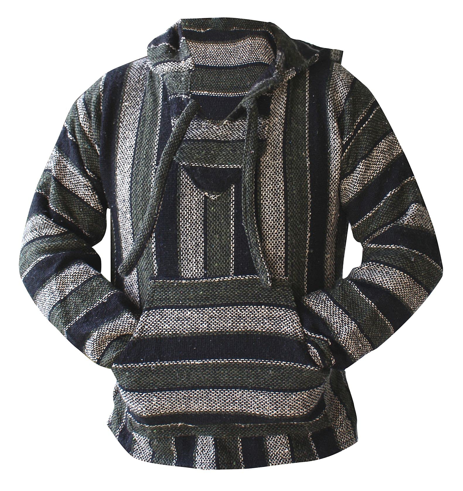 Del Mex Mexican Baja Hoodie Hippie Surf Poncho Sweater Sweatshirt Pullover Jerga