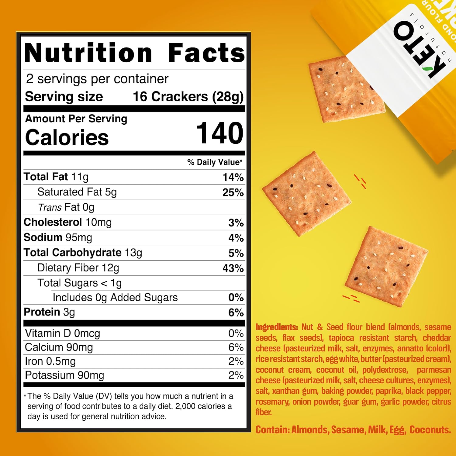 Keto Crackers low carb crackers (Cheddar and Onion) Keto friendly snack crackers almost zero carb no sugar (3 Pack) almond flour healthy snack absolutely gluten free crackers paleo snack friendly