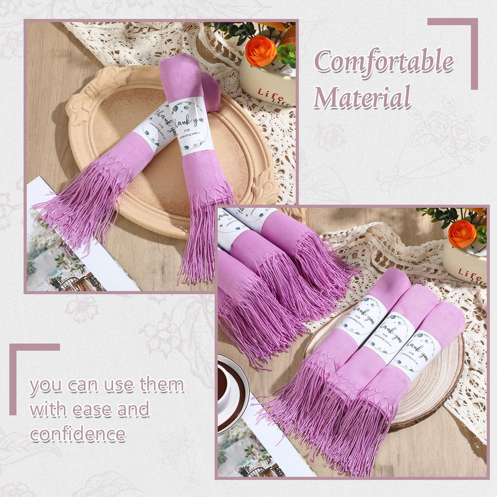 Ramede 50/100 Bulk Wedding Shawl Scarf for Women 79 x 28 Guests Shawl Wraps Gifts for Women Bridal Shawls with Thank Cards