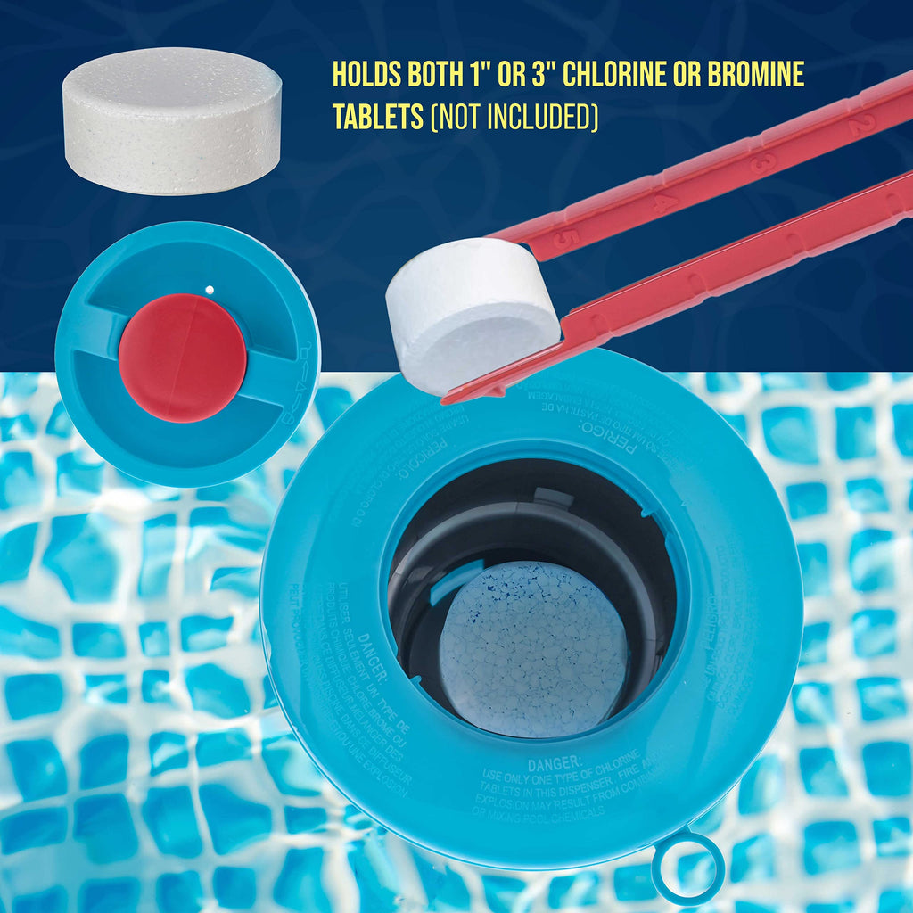 U.S. Pool Supply Pool Chlorine Floater, 3" Tablet Floating Dispenser