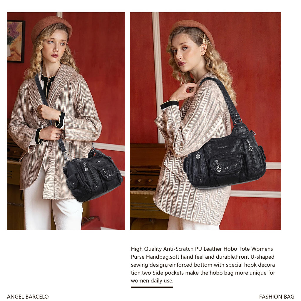 Angel Barcelo Purses for Women Soft PU Leather Shoulder Bag Crossbody Purse and Handbags