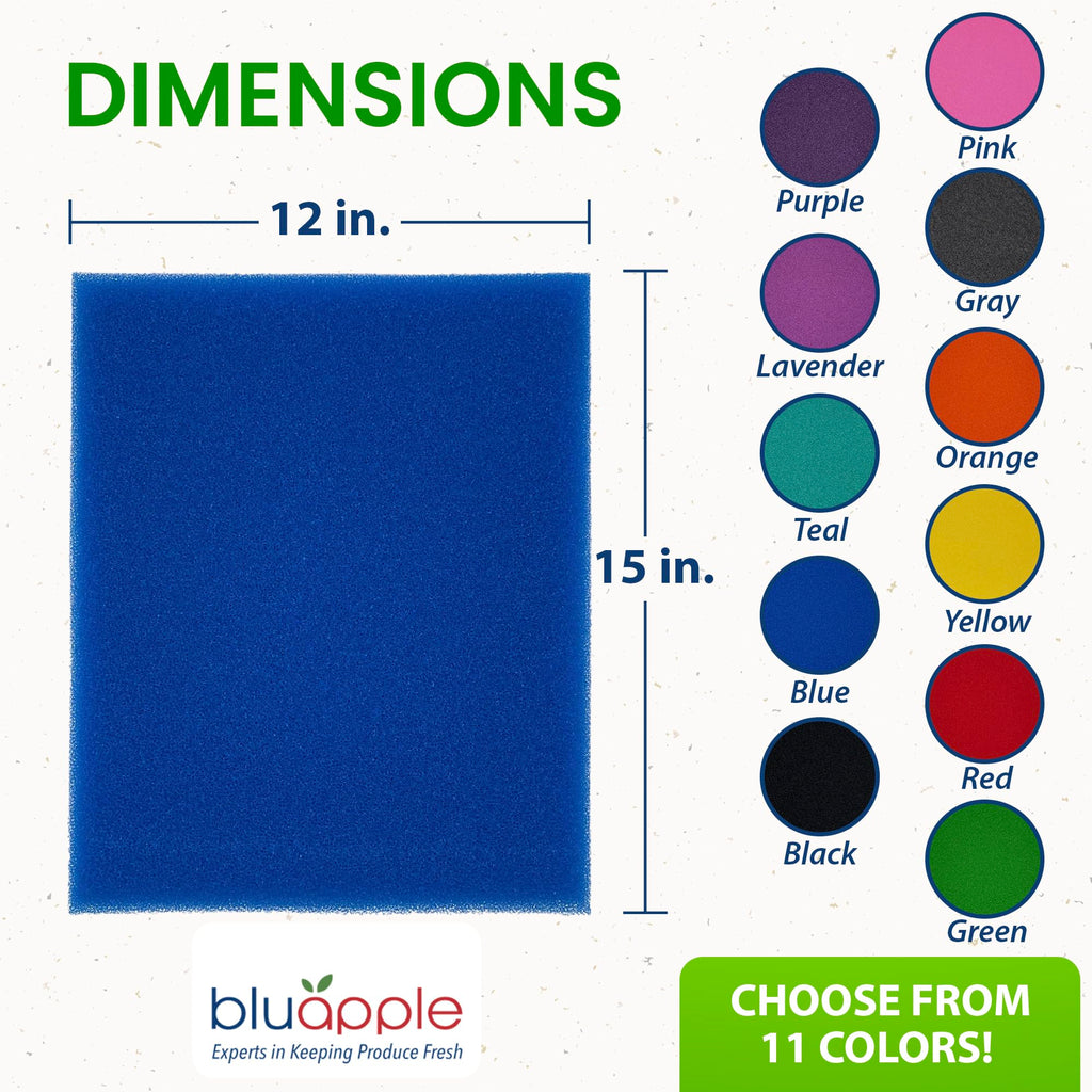 Bluapple FreshMats, Refrigerator Bin Liner, Fridge Drawer Mats, Crisper Life Extender Liner Keeps Produce Fresh Longer, Anti-Bruising, for Air Circulation, Washable & Reusable (4-Mats, 12x15, Black)