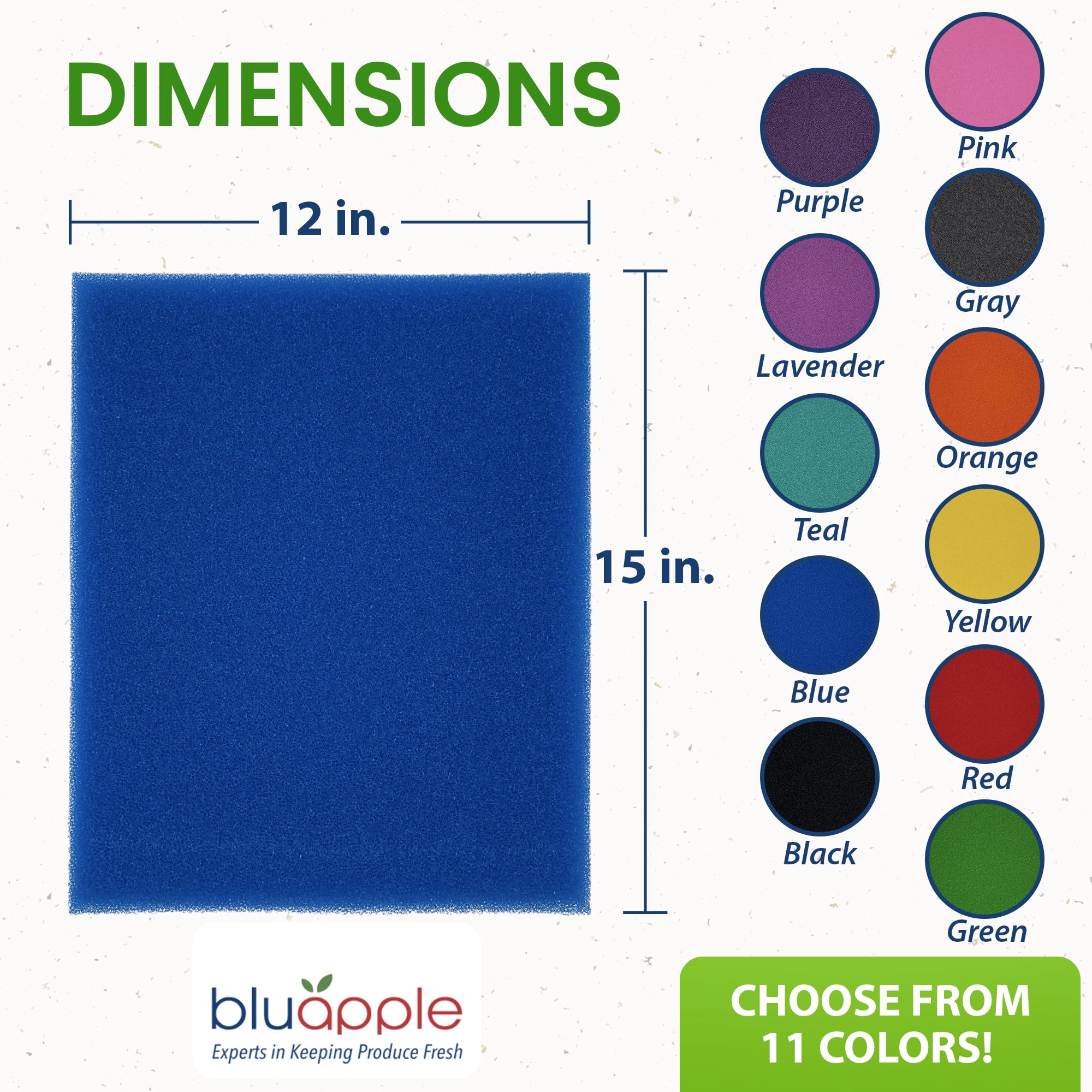 Bluapple FreshMats, Refrigerator Bin Liner, Fridge Drawer Mats, Crisper Life Extender Liner Keeps Produce Fresh Longer, Anti-Bruising, for Air Circulation, Washable & Reusable (4-Mats, 12x15, Black)