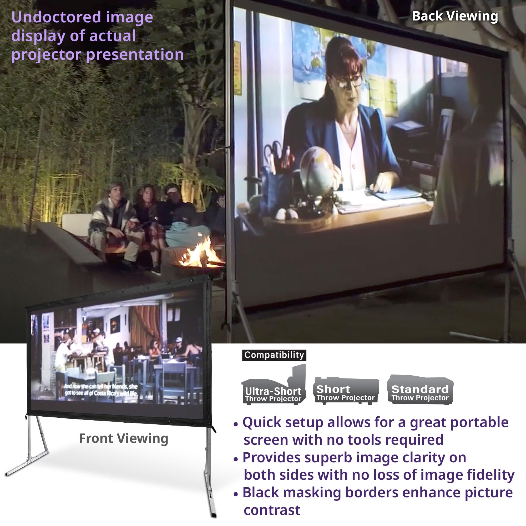 Elite Screens 100-inch Wraith Veil DUAL, 16:9, 0.8 Gain, 150° Viewing Angle, Front & Rear Projection Screen, Yardmaster 2 OMS100H2-Dual