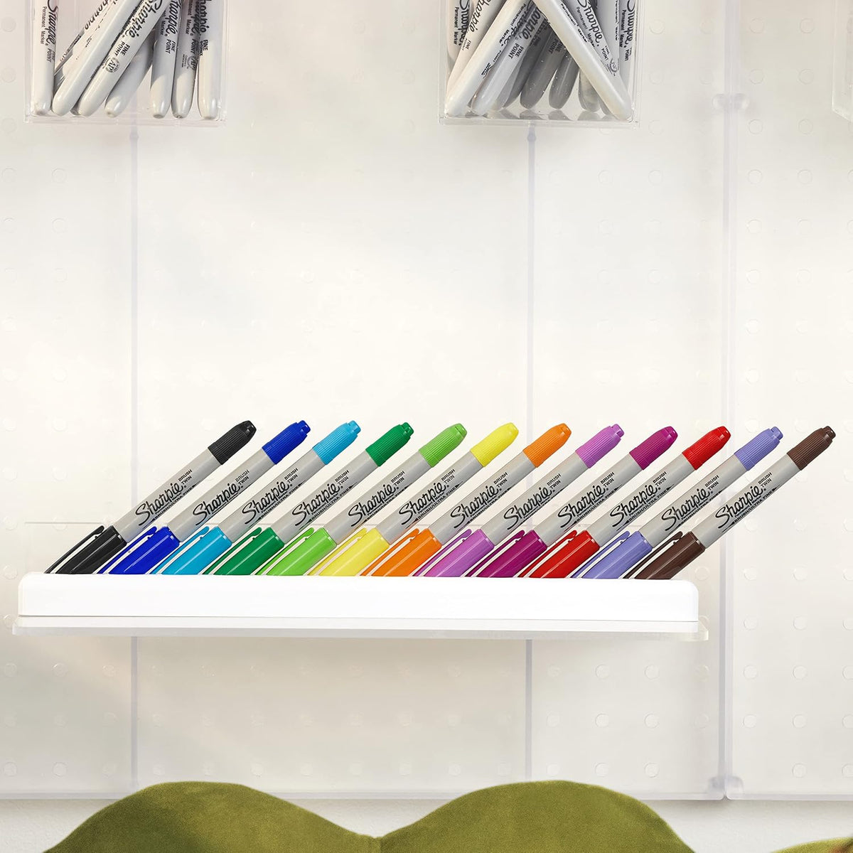 Sharpie Brush Twin Permanent Markers, Brush & Ultra Fine Tips, Assorted Colors, 12 Count - Arts & Crafts, Office Supplies