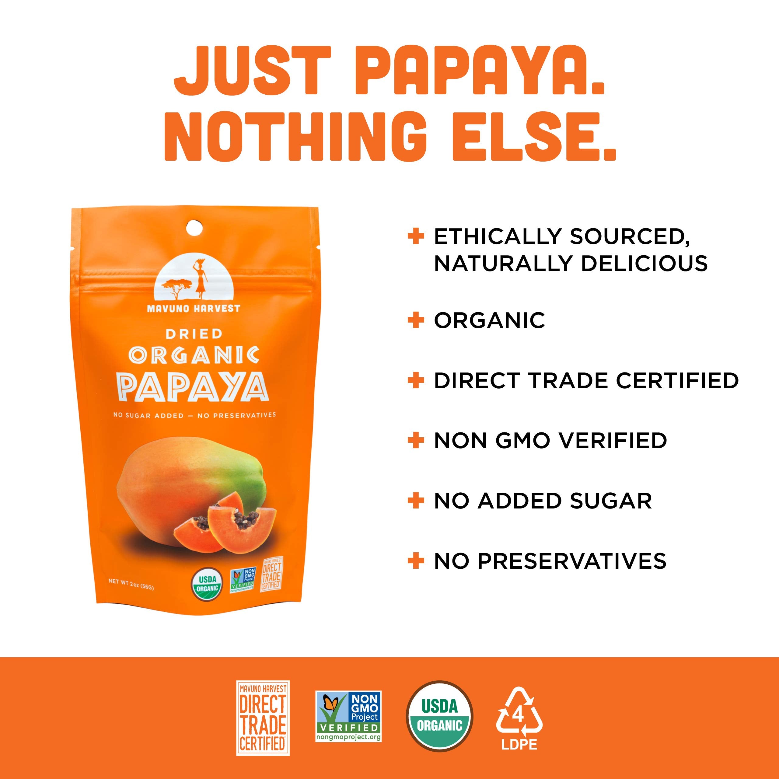 Mavuno Harvest Organic Dried Fruit Variety Pack | Dried Mango, Papaya, Pineapple, Banana, Jackfruit, & Tropical Mix | Healthy, Vegan, No Sugar Added, Non GMO Snacks for Kids & Adults | 2 Ounce, 6 Pack