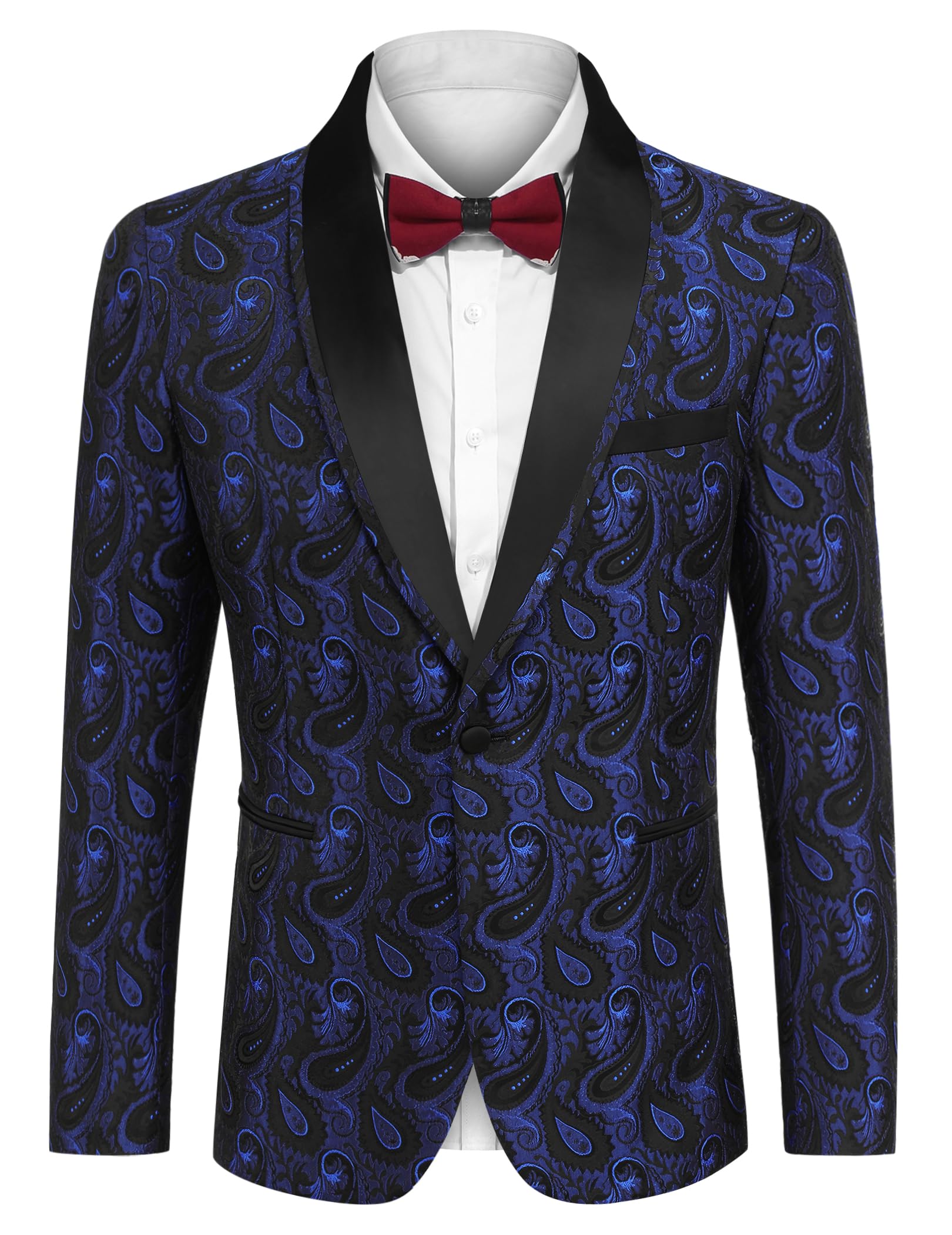 COOFANDY Men's Floral Tuxedo Suit Jacket Slim Fit Dinner Jacket Party Prom Wedding Blazer Jackets