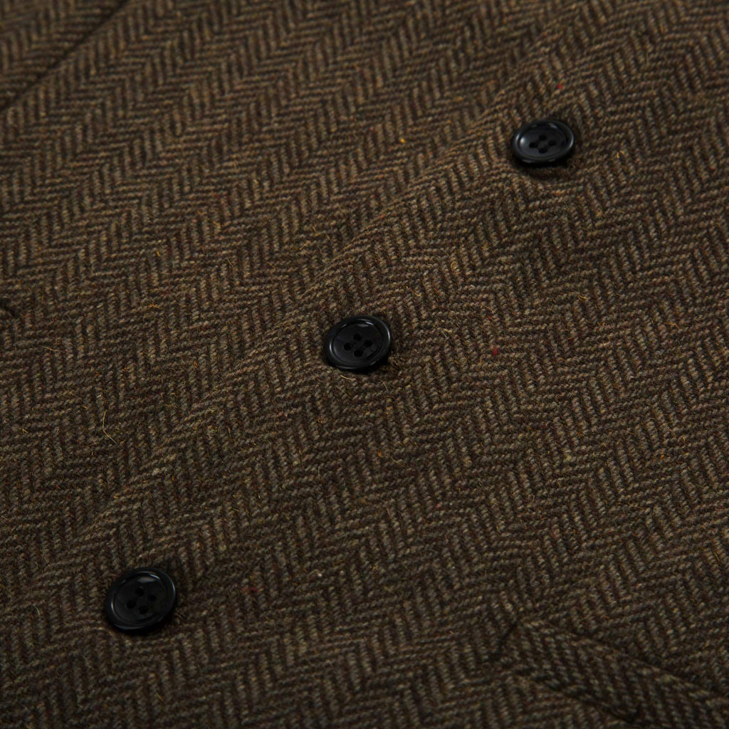 PJ PAUL JONES Men's Herringbone Tweed Suit Vest Casual Wool Blend Waistcoat