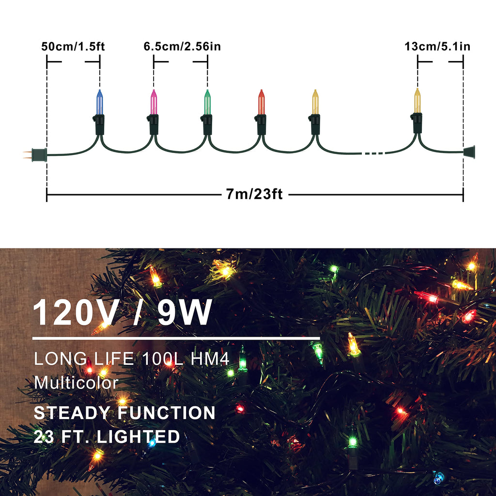 Christmas Lights Indoor Outdoor, 2PACK 13FT 50-count Lights Incandescent Mini valentine's day String Light, 120V Certified Green Wire Light for Xmas Tree, Patio, Holiday, Party, Home, Garden Decor,Red