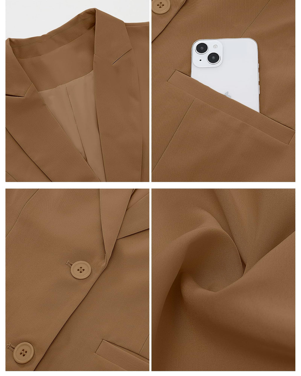 luvamia Blazers for Women Business Casual Long Blazer Jackets Dressy Work Professional Office Outfits Lapel Pockets