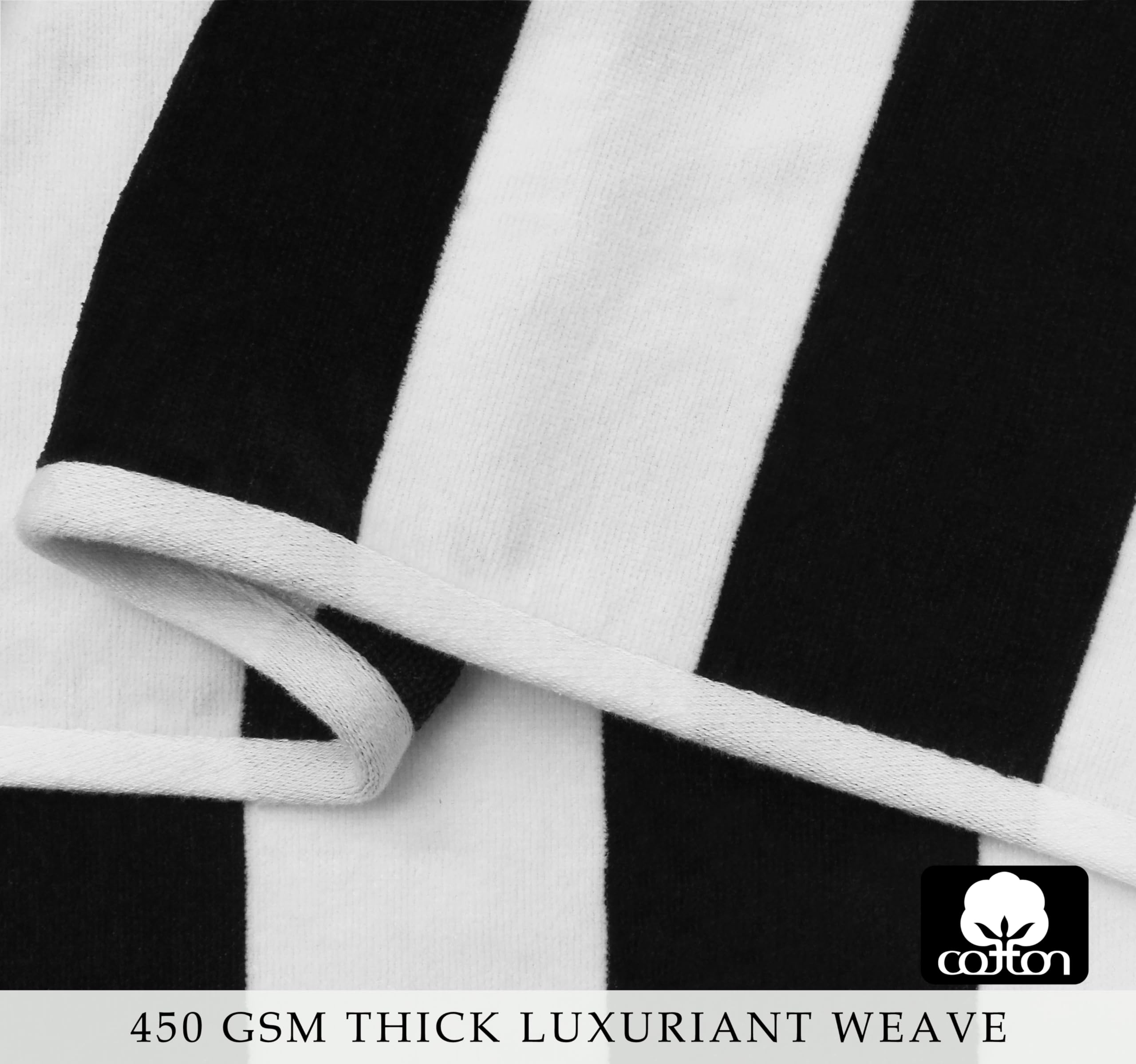 COTTON CRAFT Ombre Stripe Extra Wide Beach Towel for Two - 58x68 - Pure Cotton - Double Woven Jacquard Thick Plush Super Soft Luxurious Velour Pile - Pool Picnic Bath - 450 GSM - Blue