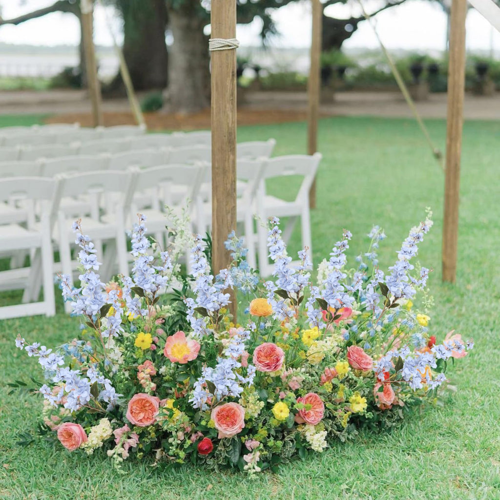 6PCS Blue Delphinium Artificial Flower Lifelike Silk Larkspur Flowers Plant 35.43" Long Stem Blossoms Fake Flowers for Tall Vase Floral Arrangements Home Table Wedding Decor(Blue)