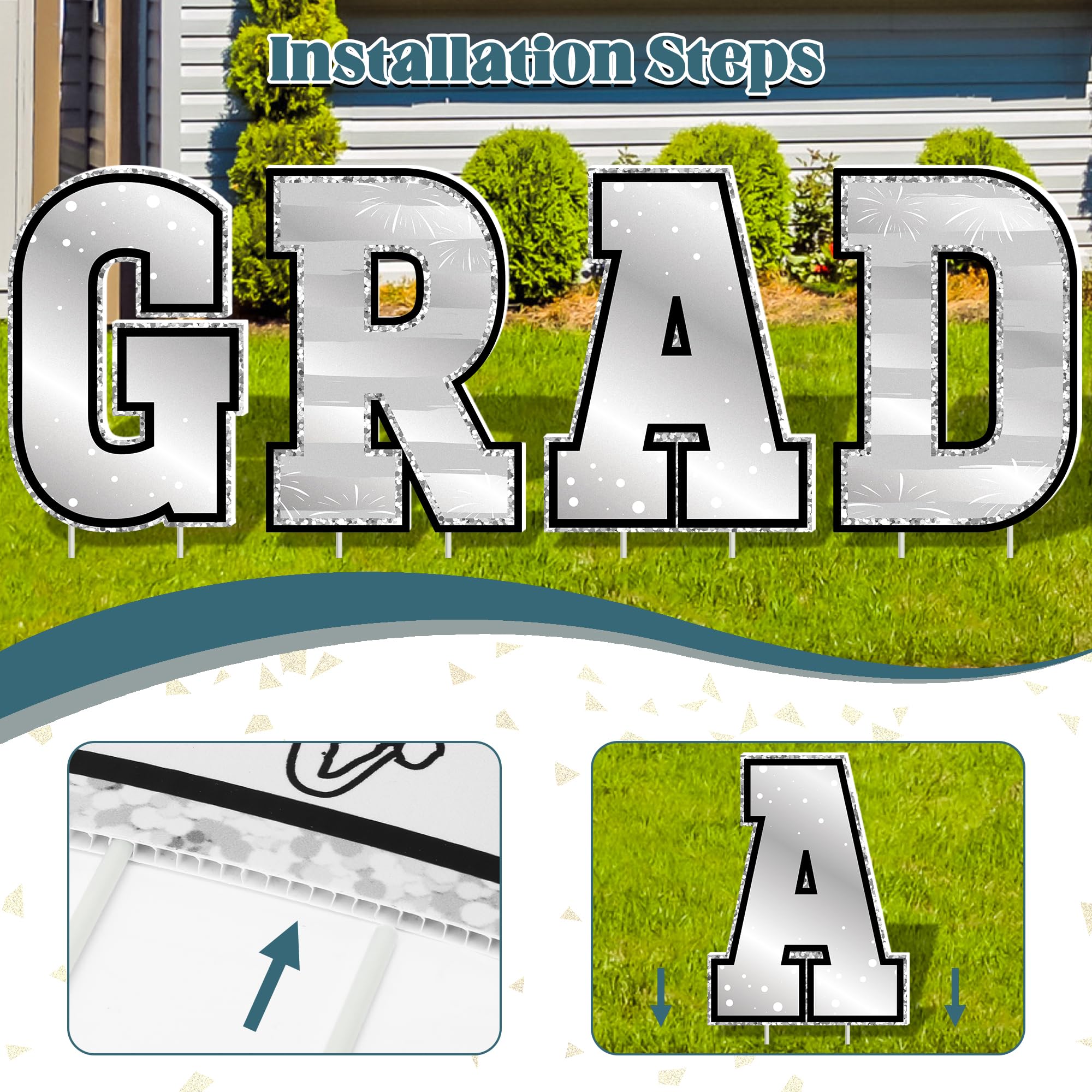 HOVACY 20 PCS Black Gold Graduation Yard Signs Class of 2026 | Black Gold 20 PCS, 40 Stakes, 11.57 x 16.14 in, Corrugated Plastic, Waterproof, Congrats Grad Sign, Graduation Sign