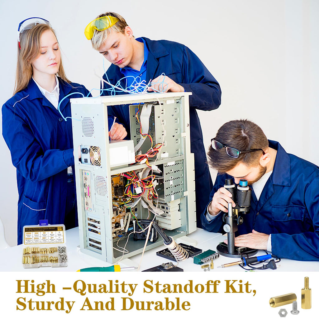 400Pcs M2 Motherboard Standoffs&Screws&Nuts Kit, Hex Male-Female Brass Spacer Standoffs, Laptop Screws for DIY Computer Build, Electronic Projects, Raspberry Pi, Circuit Board etc.