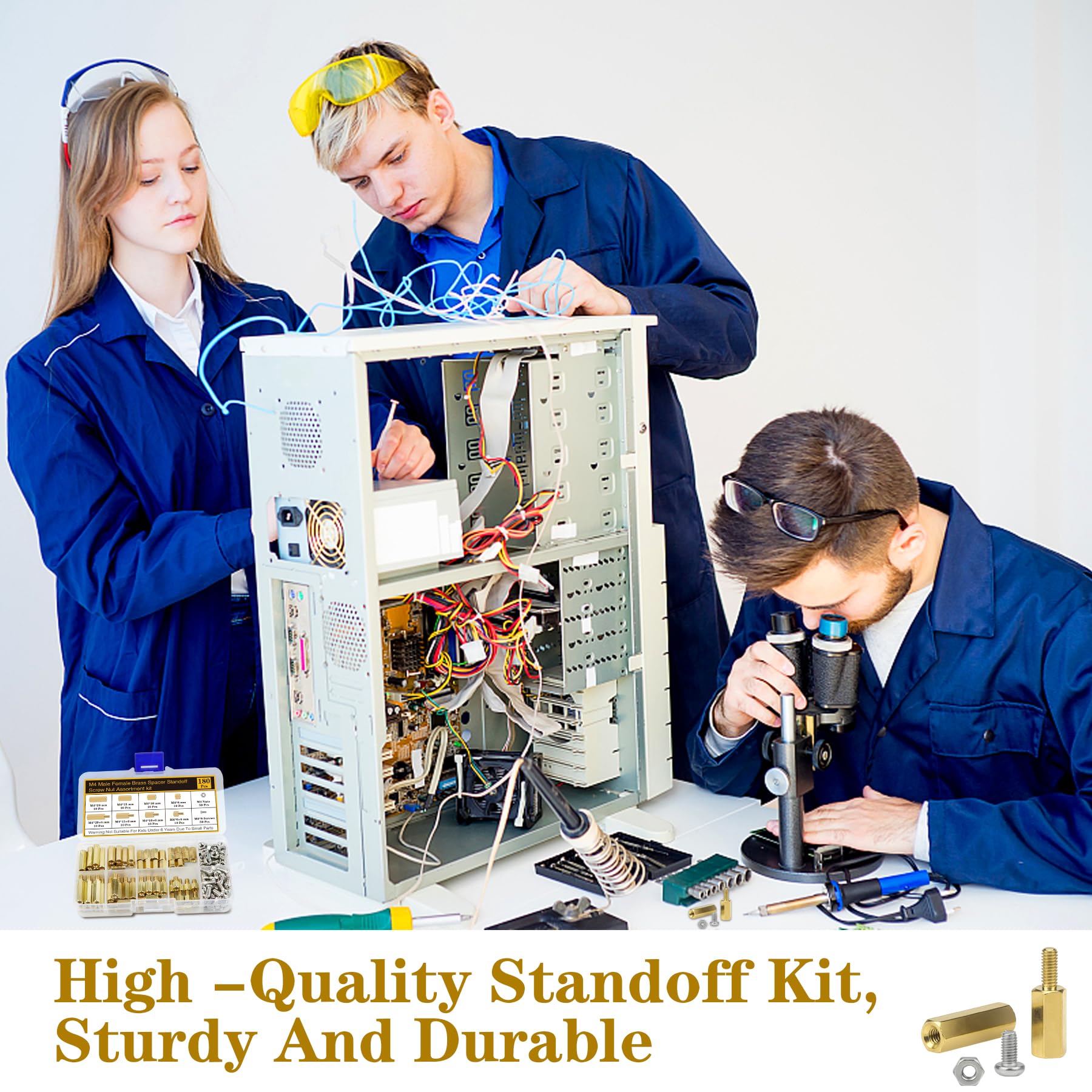 400Pcs M2 Motherboard Standoffs&Screws&Nuts Kit, Hex Male-Female Brass Spacer Standoffs, Laptop Screws for DIY Computer Build, Electronic Projects, Raspberry Pi, Circuit Board etc.
