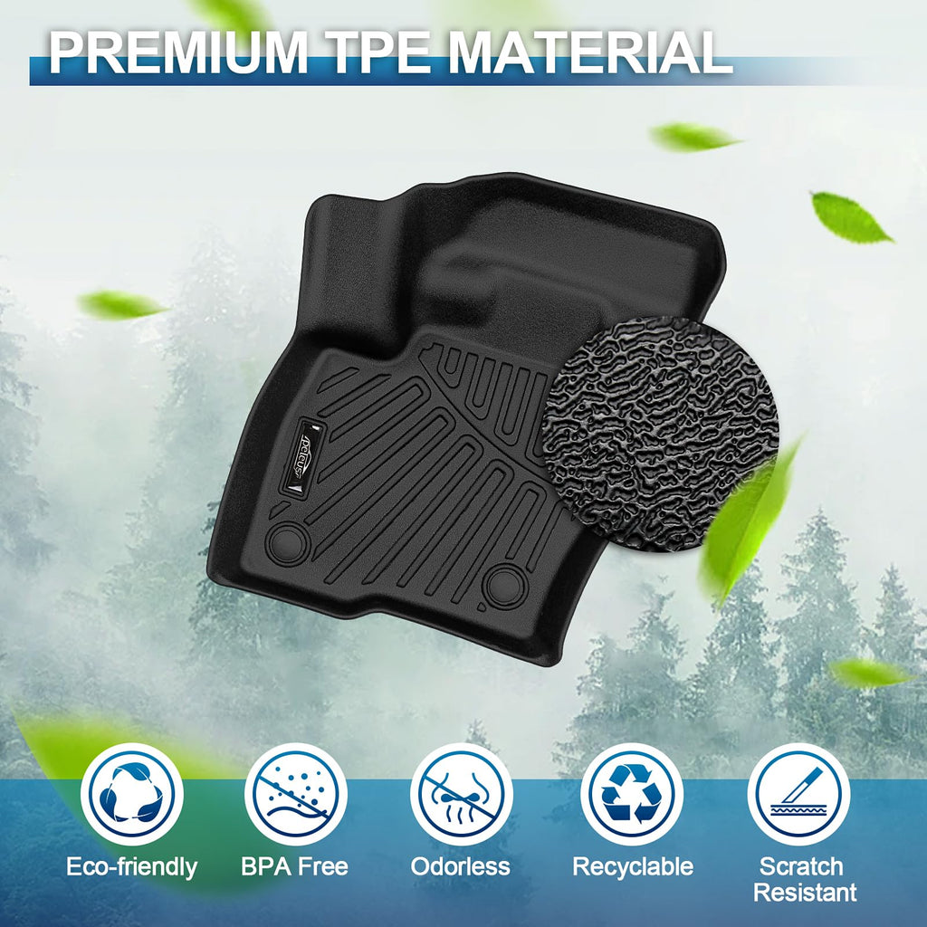 PELEUS Floor Mats for Toyota 4Runner 2003-2009 (4th Gen), All Weather Custom Fit Car Mats & Cargo Liner Set, Odorless TPE Heavy Duty Protection Accessories, Black (Only 5-Seat Models)