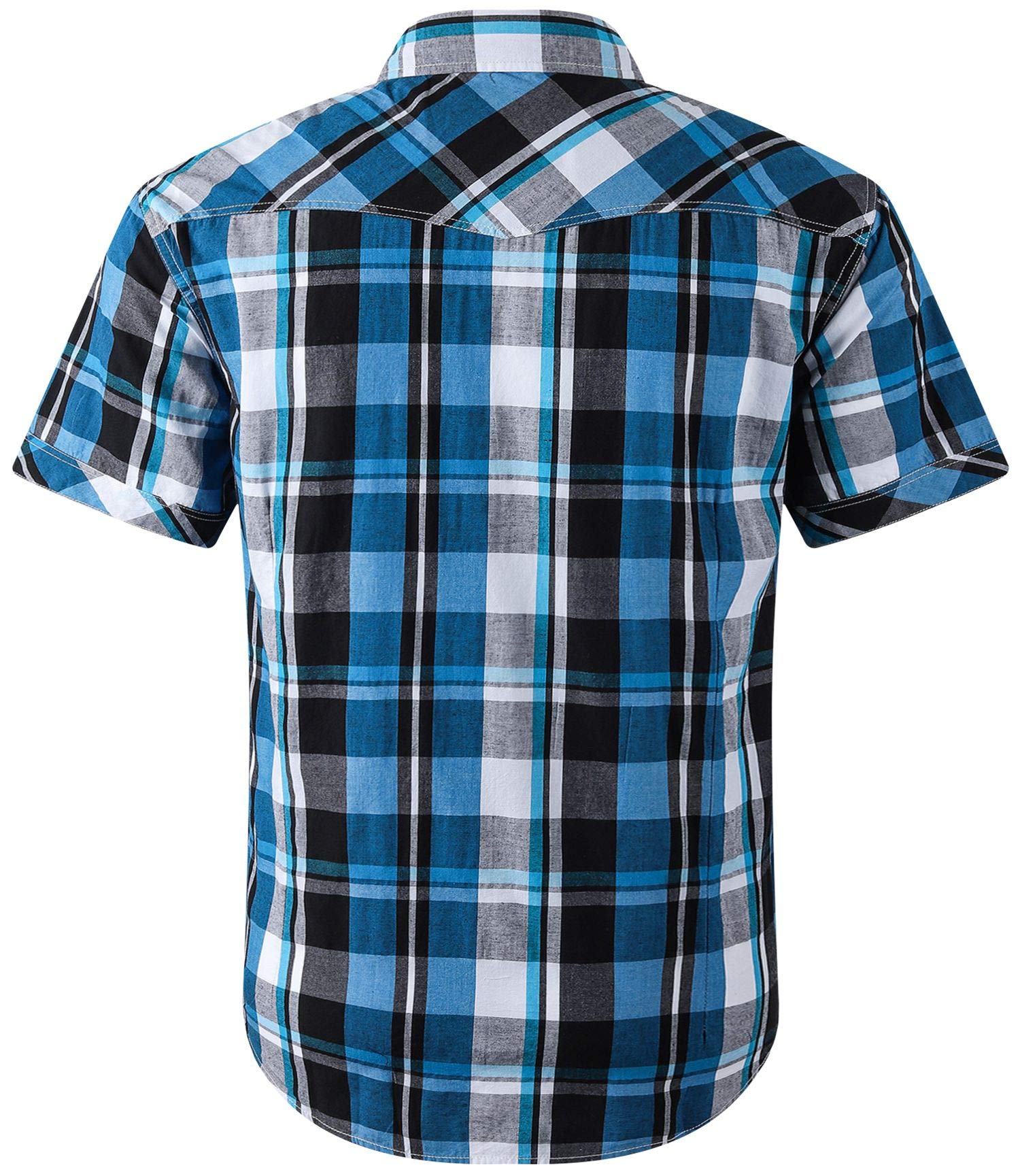 Men's Western Snap Casual Shirt Two Pocket Short Sleeve Shirt