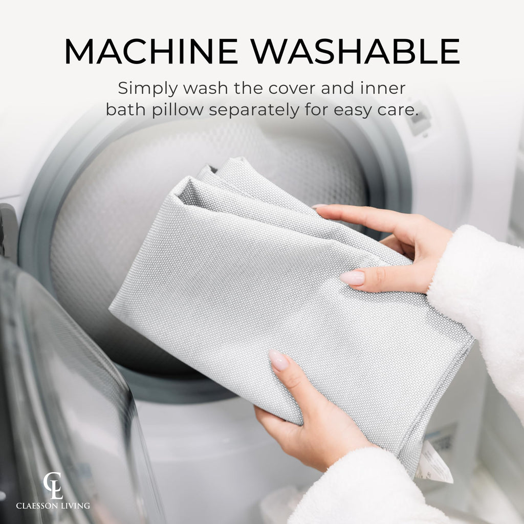 Luxury Bath Pillow for Tub - Thick and Comfortable Bathtub Pillow Support for Head and Neck and Back - Washable Quick-Drying Bath Pillows - Bath Cushion for Home Spa - Fits Any Bathtub - Dark Gray