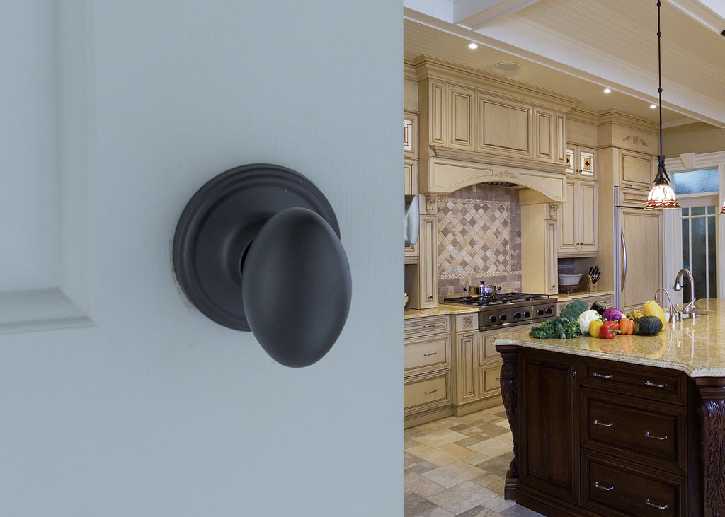 Copper Creek EK2090BC Egg Door Knob, Dummy Function, 1 Pack, in Black