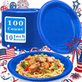 50 Pcs Black Plastic Plates, 10 Inch Black Plates, Black Party Plates Disposable for Birthday Weddings Fathers Day World Cup