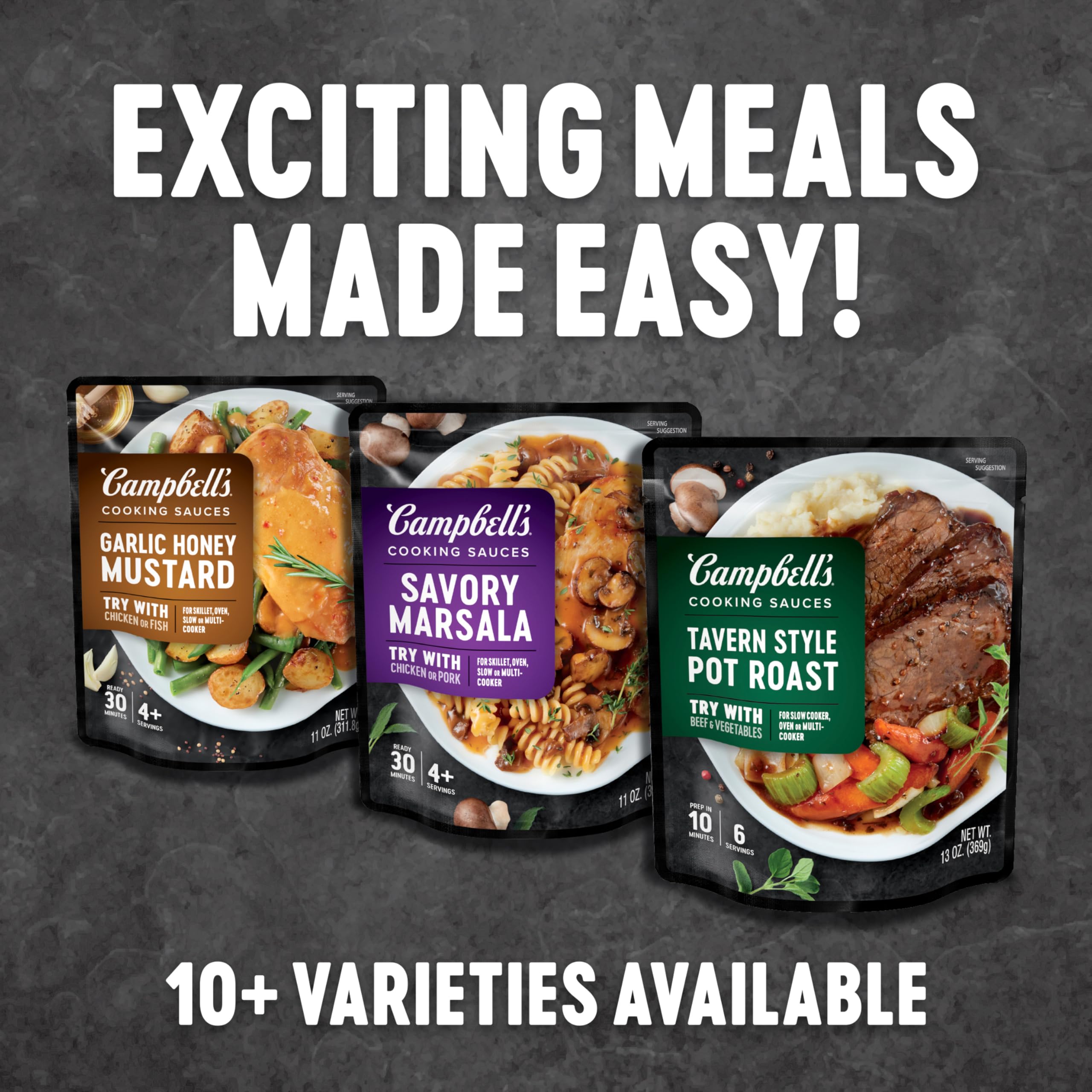 Campbell's Cooking Sauces, Hearty Beef Stew, 12 Oz Pouch