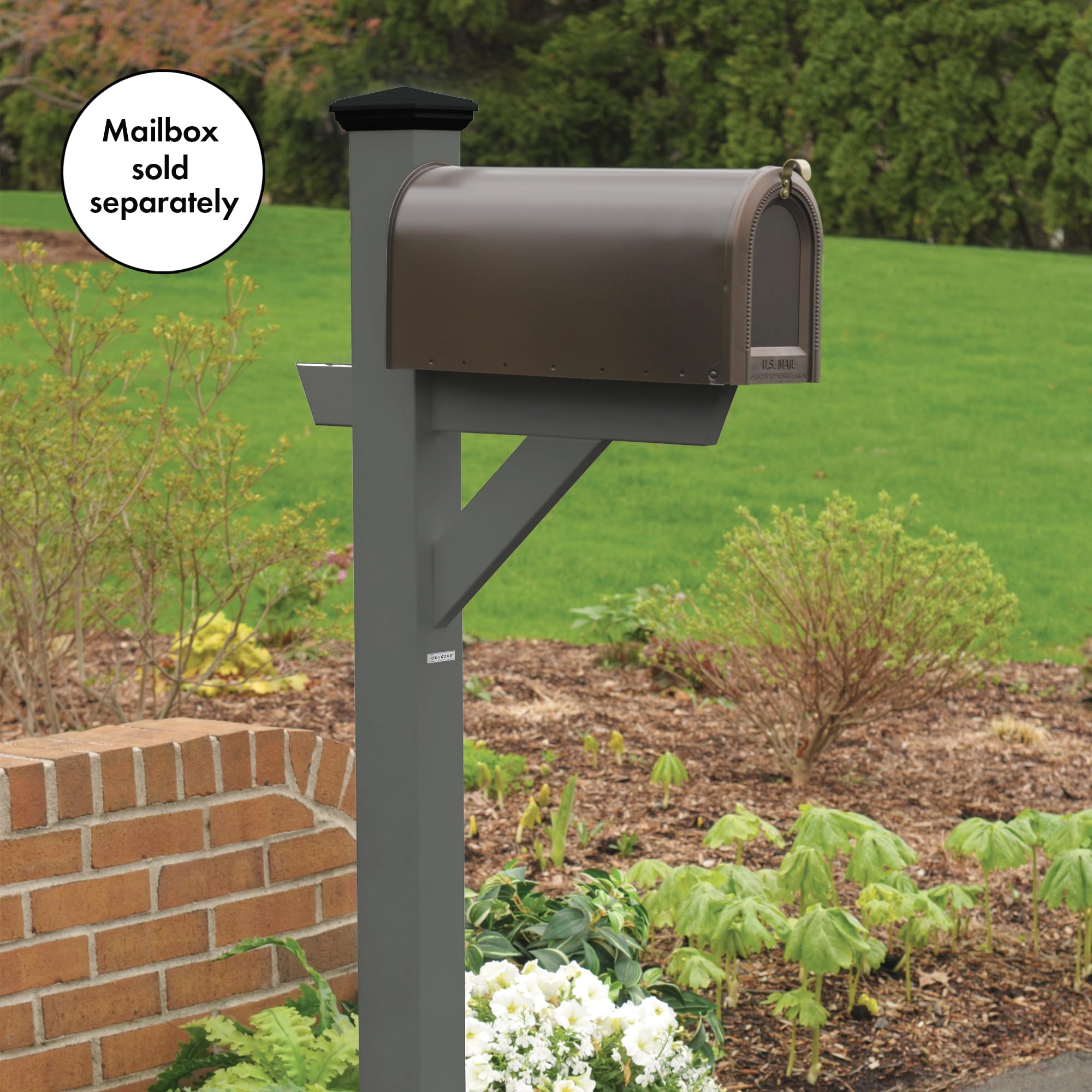 Highwood AD-MLBX1-BKE Hazelton Mailbox Post, Black
