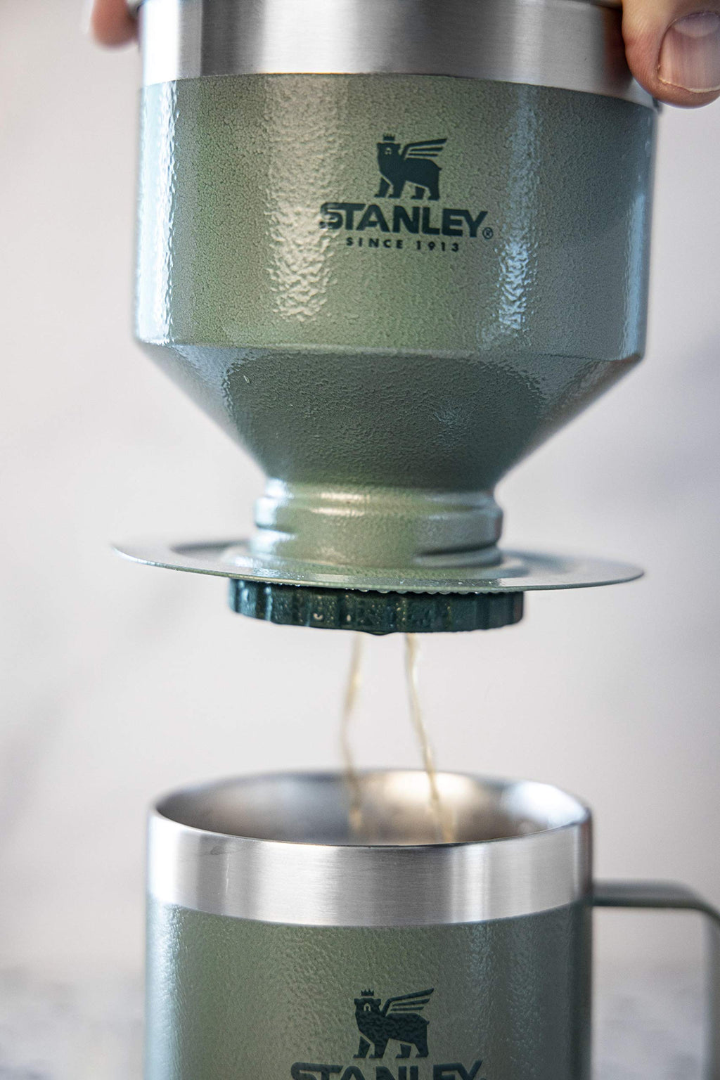 STANLEY Perfect Brew Pour Over | Manual Single Cup Coffee Maker | Drip Coffee Maker with Reusable Filter | Easy Clean Stainless Steel | BPA-Free | Charcoal Glow
