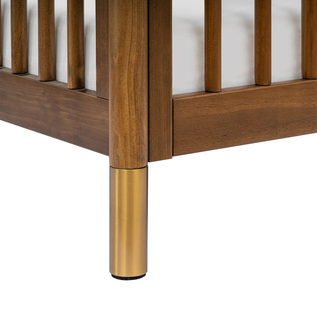 Babyletto Gelato 4-in-1 Convertible Mini Crib with Toddler Bed Conversion in Honey with Vegan Tan Leather Feet, Greenguard Gold Certified