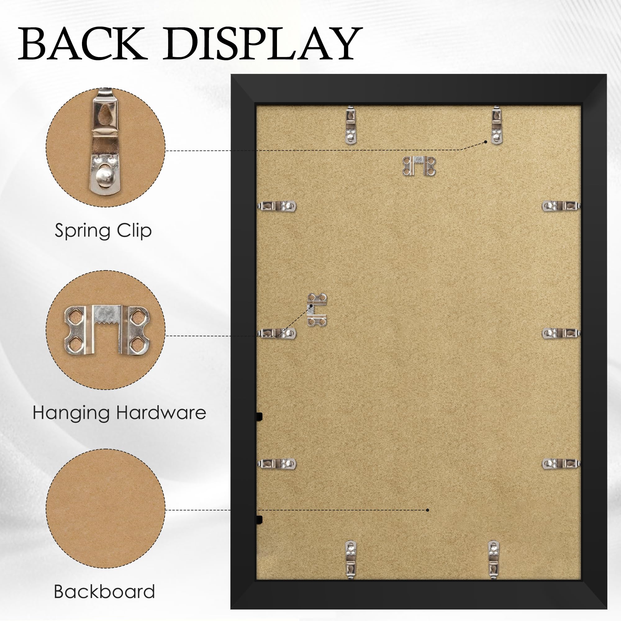 16x24 Black Frame 2 Pack, Engineered Wood for 24 x 16 in Poster | Horizontal or Vertical Wall Mounting, 24x16 Poster Frames for Gallery, Office, and Home Decor