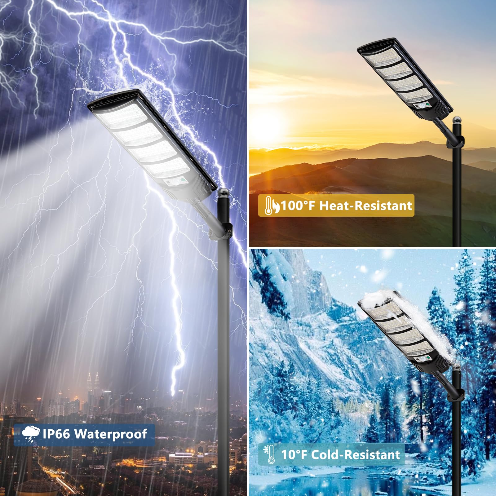 Solar Outdoor Lights,448LEDs Street Lights with 20000LM Hight Brightness, IP66 Waterproof Security Flood Light, Dusk to Dawn Solar Street Lights,for Exterior Wall, Patio, Yard, Deck, Garden
